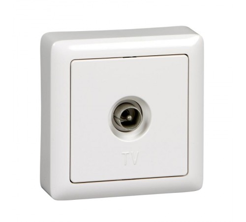 Хит Белый О/У без изолирующей пластины  Розетка телевизионная оконечная  RAT-1A3-B  SE
