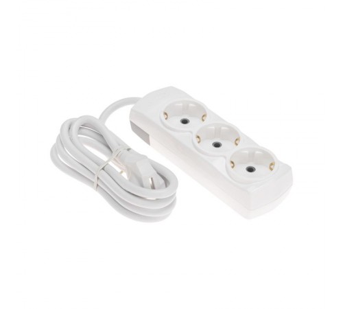 Удлинитель PREMIUM 3 гнезда, 1,5м, 3х1,5мм, с/з, белый  13-4100  REXANT