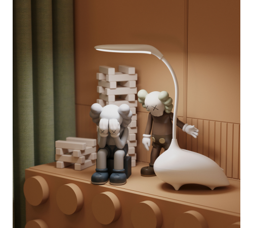 Светильник настольный Qplus GTL701 6W 330lm 2700-6000K 5V Li-ion 1200mA белый детский диммируемый LED 1/10/30  GT7011  Gauss