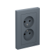AtlasDesign Грифель Розетка без заземления двойная, 16А, (в сборе с рамкой)  ATN000720  SE