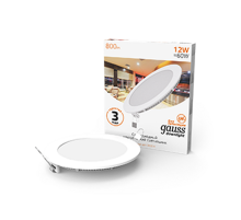 Светильник светодиодный встраиваемый ультратонкий круглый IP20 12W 3000K  939111112  Gauss