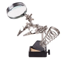 Держатель "третья рука" с лупой х2.5 (ZD-10G)   12-0252  REXANT