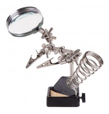 Держатель "третья рука" с лупой х2.5 (ZD-10G)   12-0252  REXANT
