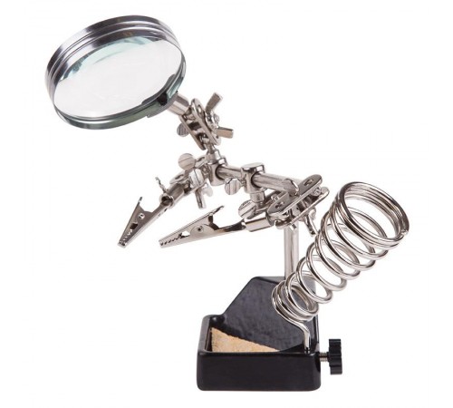 Держатель "третья рука" с лупой х2.5 (ZD-10G)   12-0252  REXANT