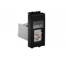 Компьютерная розетка RJ-45 модульная, кат.5е экранированная, "Avanti","Черный матовый", 1 модуль  4412361  DKC