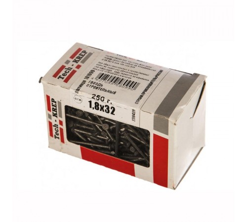 Гвоздь строительный 1,8х32 (250 г) - коробка с окном  101999  Tech-KREP