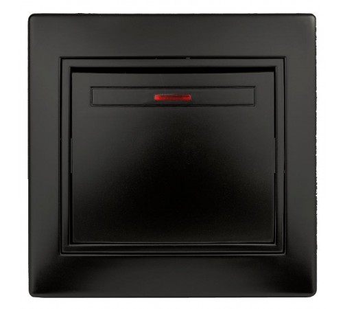 Выключатель Intro Plano 1-102-05 одноклавишный с подсветкой, 10А-250В, IP20, СУ, антрацит  Б0053734  Intro