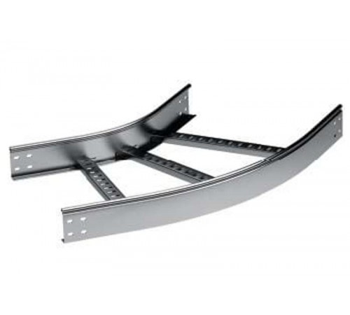 Угол горизонтальный 45 градусов 100x600 R-300, лонжерон 1,5 мм, цинк-ламельный, в компл. с креп. эл. и соед. пластинами  LIC0136KZL  DKC