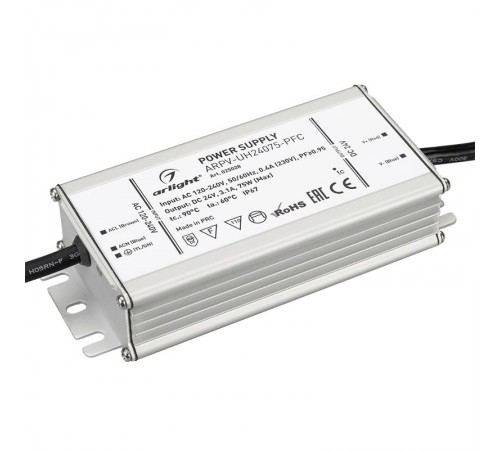 Блок питания ARPV-UH24075-PFC (24V, 3.1A, 75W) (Arlight, IP67 Металл, 7 лет)  025028  Arlight
