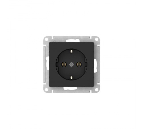 AtlasDesign Карбон Розетка с заземлением, 16А, механизм, быстрозажимные клеммы  ATN001043S  SE