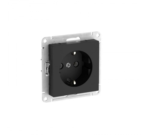AtlasDesign Карбон Розетка с заземлением, 16А, механизм, быстрозажимные клеммы  ATN001043S  SE