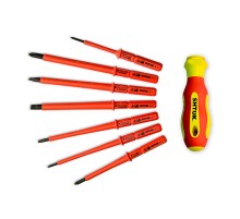 Набор диэлектрических отверток 7+1, SHTOK  376354  КЭАЗ