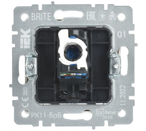 BRITE Розетка компьютерная RJ45 кат.6 РК11-БрБ белый  BR-K10-2-K01  IEK