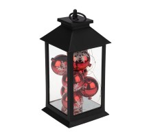 Декоративный фонарь с шариками, черный корпус, размер 14х14х27 см, цвет теплый белый  513-063  NEON-NIGHT