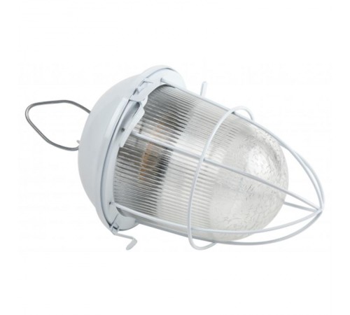 Светильник пылевлагозащищенный под лампу для ЖКХ НСП 41-200-003 с решеткой Желудь сталь / стекло IP54 E27 max 200Вт 185х345 белый  Б0052020  ЭРА