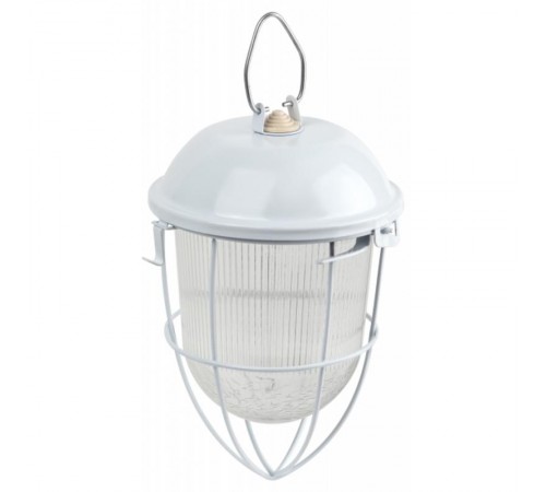 Светильник пылевлагозащищенный под лампу для ЖКХ НСП 41-200-003 с решеткой Желудь сталь / стекло IP54 E27 max 200Вт 185х345 белый  Б0052020  ЭРА