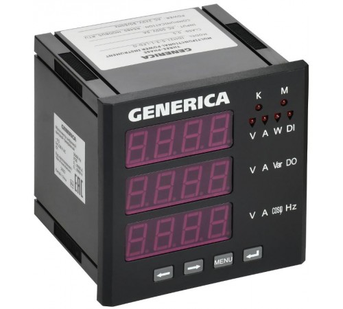 Мультиметр цифровой щитовой трехфазный RS-485 96х96мм LED  IDM21-5-3-1-LED-G  GENERICA