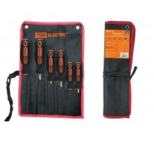 Набор отверток 6 шт.: SL:3х75;5х100;6х125, PH:0х75;1х75;2х100 (тканевый чехол), CR-V "Алмаз"  SQ1013-0203  TDM