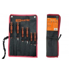 Набор отверток 6 шт.: SL:3х75;5х100;6х125, PH:0х75;1х75;2х100 (тканевый чехол), CR-V "Алмаз"  SQ1013-0203  TDM