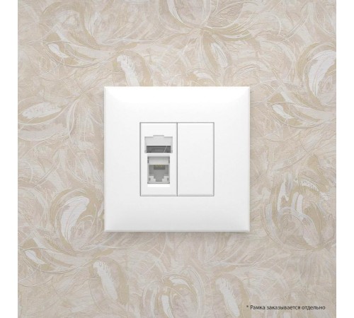 Розетка RJ-45 в стену, 5e одинарная, "Avanti", "Белое облако"  4400463  DKC