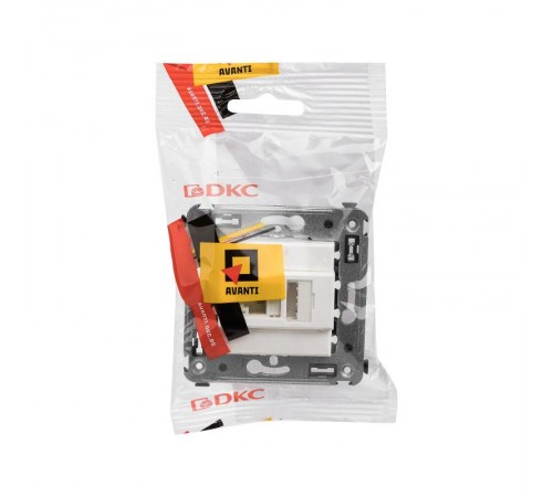 Розетка RJ-45 в стену, 5e одинарная, "Avanti", "Белое облако"  4400463  DKC