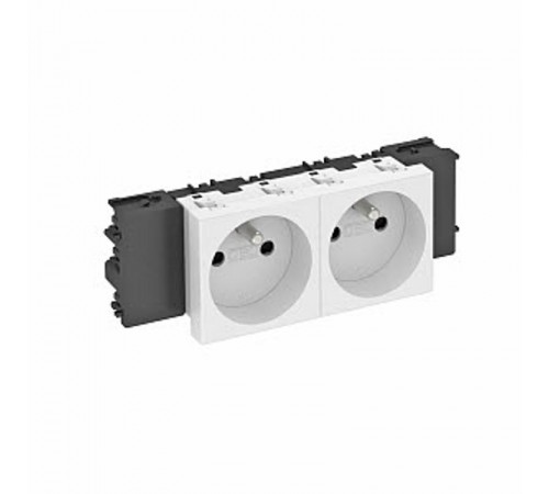 Розетка двойная 0° Modul45connect франц. стандарт, 250 В, 16A (белый) (STD-F0C RW2)  6120552  OBO Bettermann