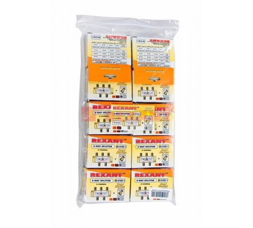 ДЕЛИТЕЛЬ  ТВ x 4 + 5шт. F   "BOX"  5-1000 МГц  "GOLD"   05-6103-1  REXANT