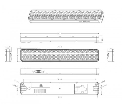 Светильник аварийного освещения светодиодный DBA-106-0-20 постоянный 60LED 6ч IP20  Б0044399  ЭРА