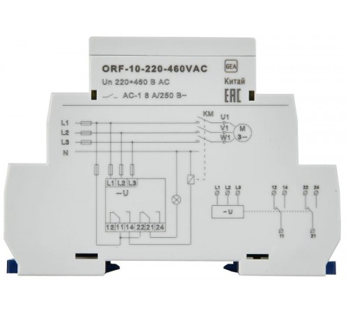 Реле фаз ORF-10 3ф. 2 конт. 220-460В AC  ORF-10-220-460VAC  ONI
