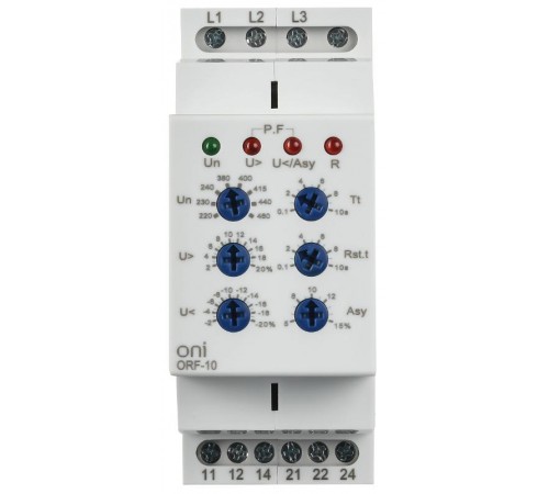 Реле фаз ORF-10 3ф. 2 конт. 220-460В AC  ORF-10-220-460VAC  ONI