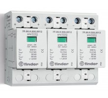 Устройство защиты от импульсных перенапряжений УЗИП тип 1+2 (3 варистора 1000В DC); модульный, ширина 108мм;  7P0390001012  Finder