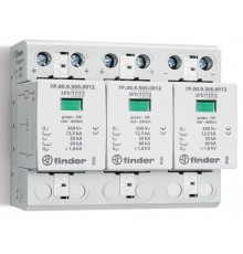 Устройство защиты от импульсных перенапряжений УЗИП тип 1+2 (3 варистора 1000В DC); модульный, ширина 108мм;  7P0390001012  Finder