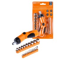 Набор отвертка с реверсивно-рычажной рукояткой с насадками, №2, 21 предмет "Алмаз"  SQ1019-0202  TDM