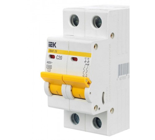 Выключатель автоматический двухполюсный ВА47-29 20А C 4,5кА KARAT  MVA20-2-020-C  IEK