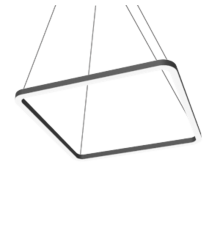 Светодиодный светильник ДСО VARTON Enso Q 990х990х40 мм 91 Вт 3000 K подвесной RAL9005 черный матовый с рассеивателем опал  V1-R0-9Q525-30000-2009130