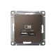 AtlasDesign МоккоUSB Розетка A+С, 5В/2,4А, 2х5В/1,2А, механизм  ATN000639  SE