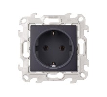 Simon 24 Графит Розетка 2К+З Schuko   2450434-038  Simon