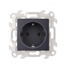 Simon 24 Графит Розетка 2К+З Schuko   2450434-038  Simon