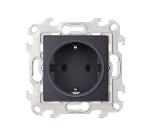 Simon 24 Графит Розетка 2К+З Schuko   2450434-038  Simon