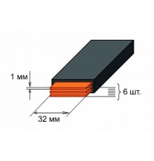 Шина медная гибкая изолированная ШМГ 6х(32x1мм) 2м.   SQ0828-0006  TDM