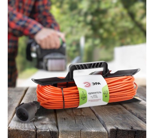 Удлинитель силовой ЭРА UFx-1-2x1.0-40m-IP44 на рамке б/з 1 гн 40м ПВС 2х1  Б0046824  ЭРА