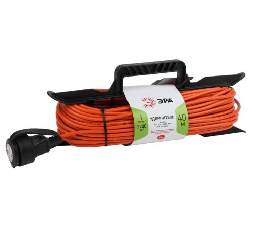 Удлинитель силовой ЭРА UFx-1-2x1.0-40m-IP44 на рамке б/з 1 гн 40м ПВС 2х1  Б0046824  ЭРА