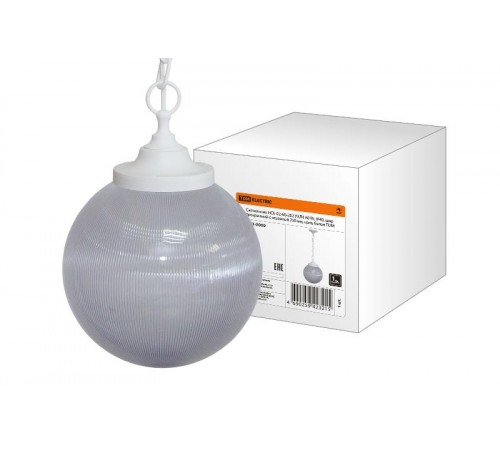 Светильник НСБ 02-60-252 УХЛ4 60 Вт, IP40, шар прозрачный с огранкой 250 мм, цепь белая  SQ0313-0009  TDM