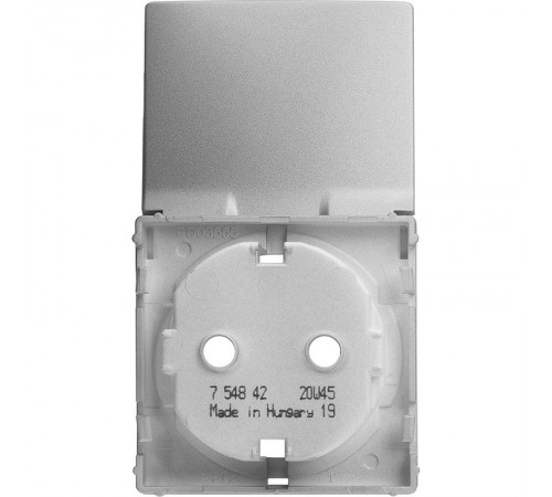 Valena LIFE Алюминий Накладка розетки с/з с крышкой  754842  Legrand