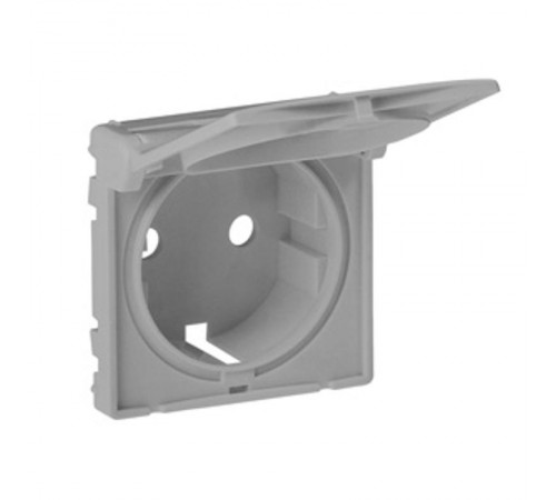 Valena LIFE Алюминий Накладка розетки с/з с крышкой  754842  Legrand