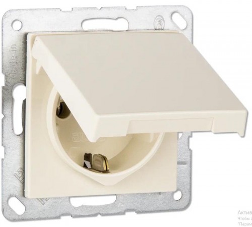 Розетка SCHUKO® с крышкой; термопласт; слоновая кость  EP1420KL  Jung