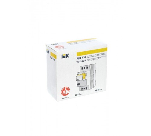 Выключатель дифференциальный (УЗО) ВД1-63S 2п 63А 100мА тип AC  MDV12-2-063-100  IEK