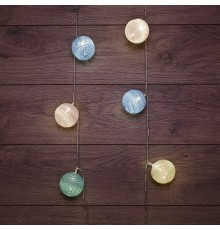 Тайские фонарики Пудра 1,5 м, прозрачный ПВХ, 10 LED, теплый белый, питание 2 х АА (батарейки не в комплекте)  303-089  NEON-NIGHT