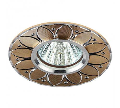 Светильник точечный встраиваемый под лампу KL42 50Вт MR16 серебро/золото алюминиевый  Б0003848  ЭРА