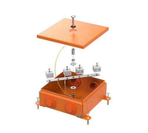 Коробка металлическая огнестойкая 70-0380-FR6.0-8 E15-E120 RAL2004 150x150x60 (6 шт/кор)  70-0380-2004-FR6.0-8  Промрукав